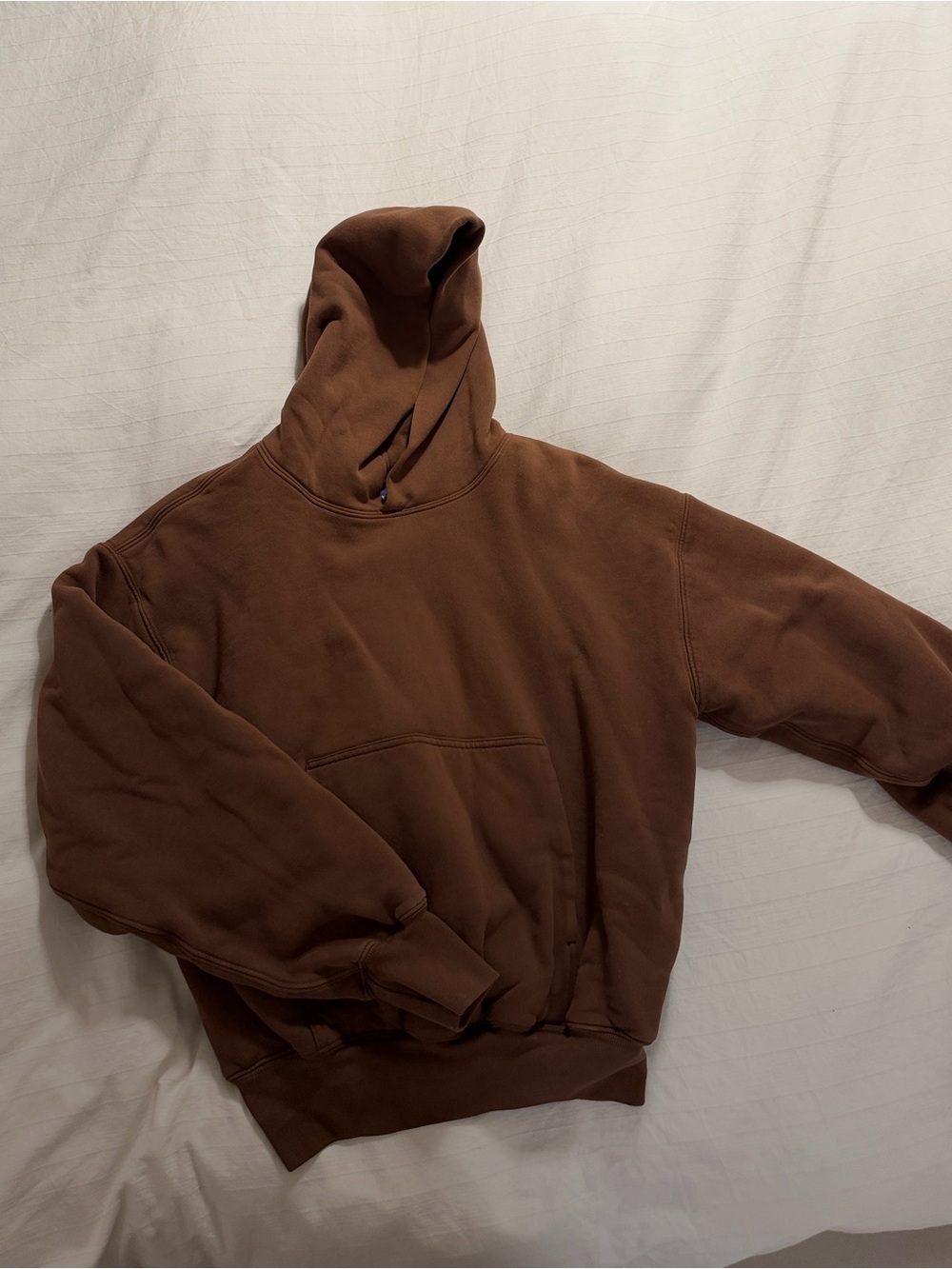 Yeezy Brown Pullover Hoodie - Classic Kangaroo Pocket